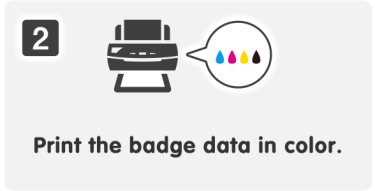Print the badge data attached to the email in color